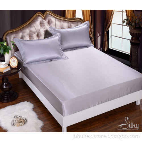 100% cheap pure silk flat sheet 19mm seamless single/double/queen/king sizes